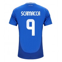 Italien Gianluca Scamacca #9 Fußballbekleidung Heimtrikot EM 2024 Kurzarm